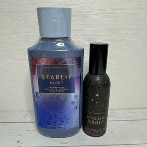 Starlit Night Into The Night Bath & Body Works Body Lotion Room Spray Lot Bundle